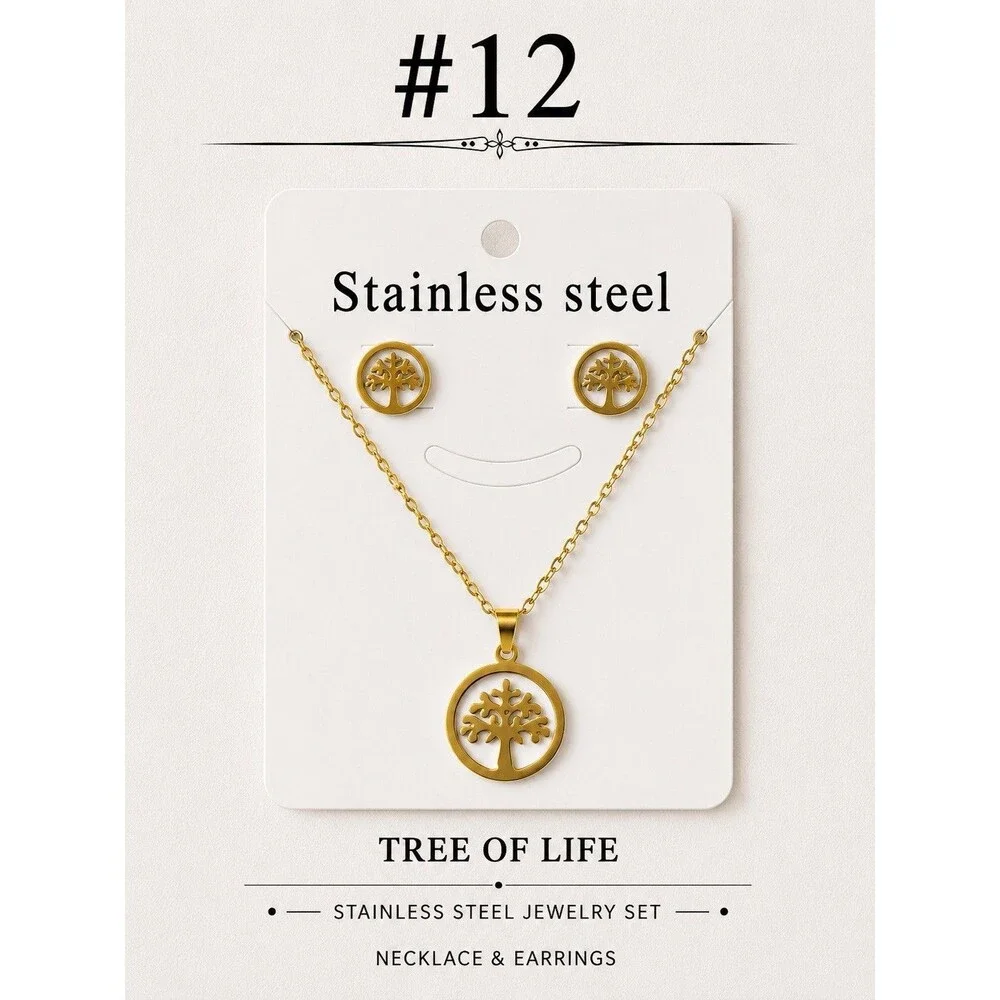 stainless steel necklace women setUnit Selections Número 5x11$